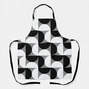 Midcentury Pattern Bowls Black White Apron