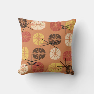Midcentury Pattern Oblongs Autumn Orange Cushion