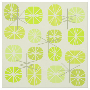 Midcentury Pattern Oblongs Chartreuse Fabric