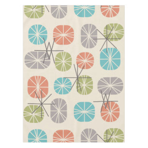 Midcentury Pattern Oblongs Colourful Multicolored Tablecloth