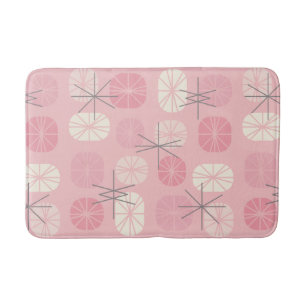 Midcentury Pattern Oblongs Pink Vanilla Bath Mat