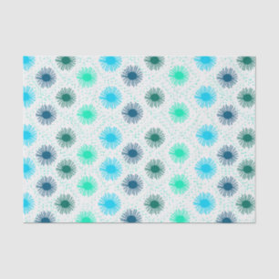 Midcentury Sunburst Design in Shades of Blue Tissue Paper