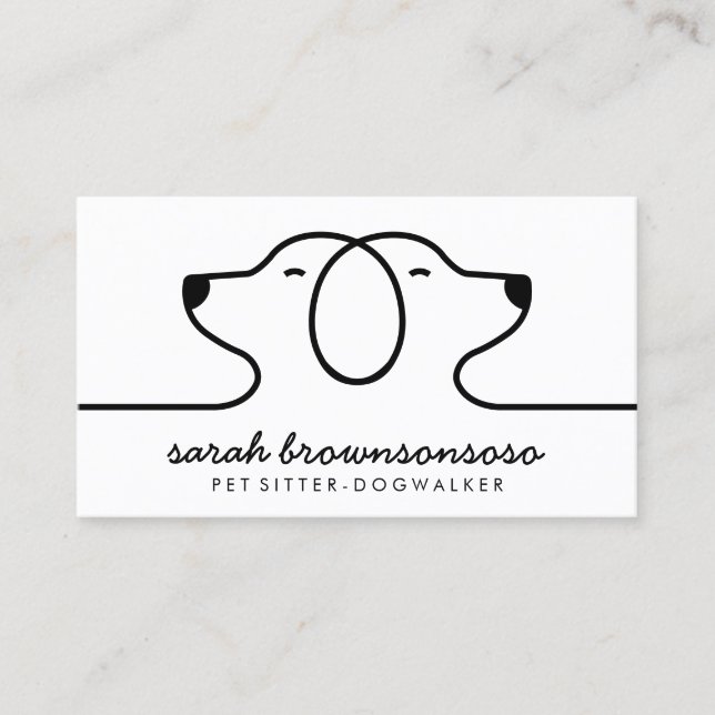 Midday Dog Walking Service Business Card (Front)