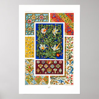 Middle-Ages pattern by Albert Racinet Poster