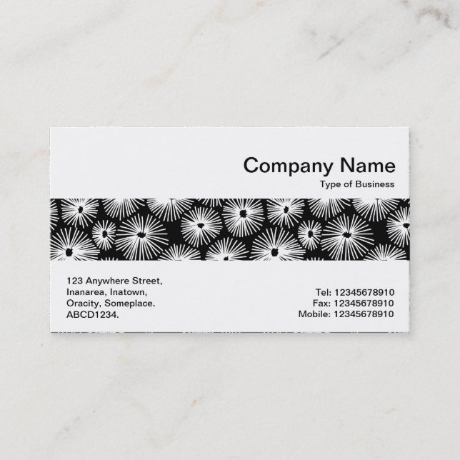 Middle Band - 101115 - White on Black Business Card (Front)