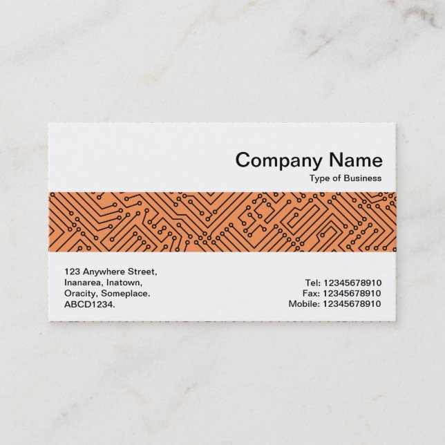Middle Band - Circuitry - Black on Orange f79256 Business Card (Front)