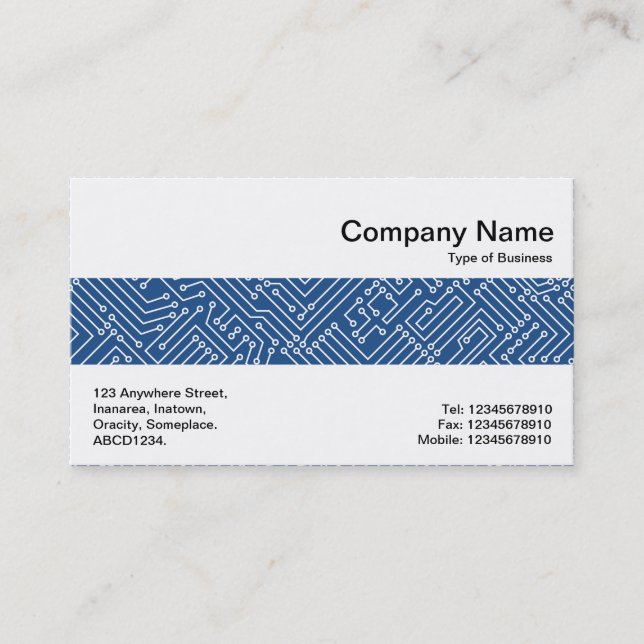 Middle Band - Circuitry - White on Blue 1d4e89 Business Card (Front)