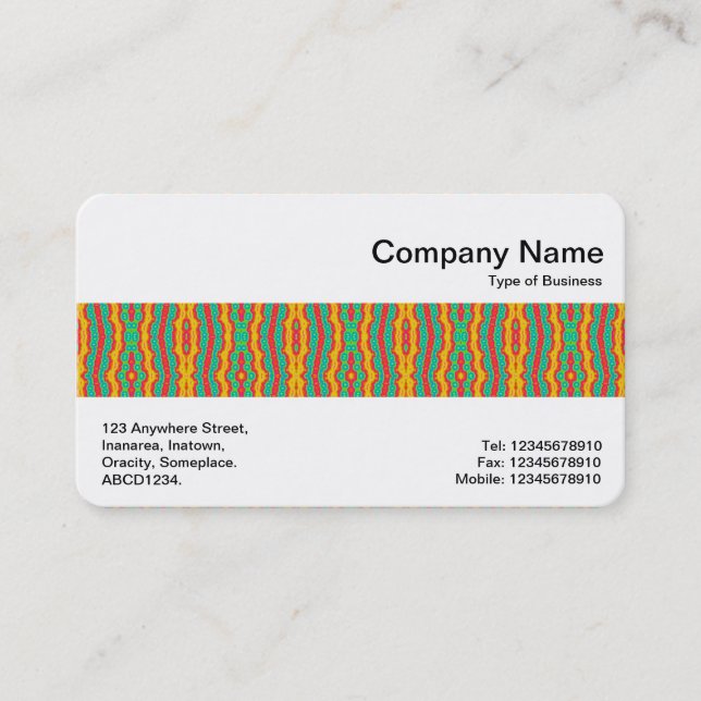 Middle Band - Colourful Pattern Business Card (Front)