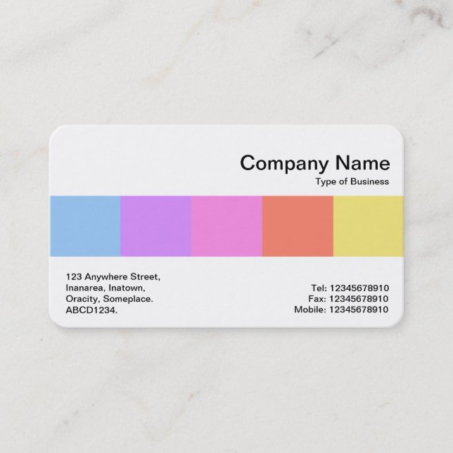 Middle Band - Colours Business Card (Front)