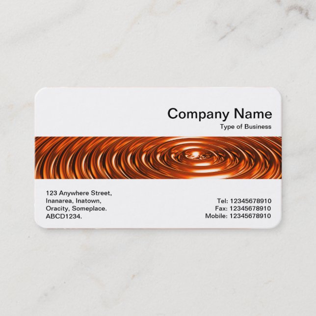 Middle Band - Concentric Rings - Orange Chrome Business Card (Front)