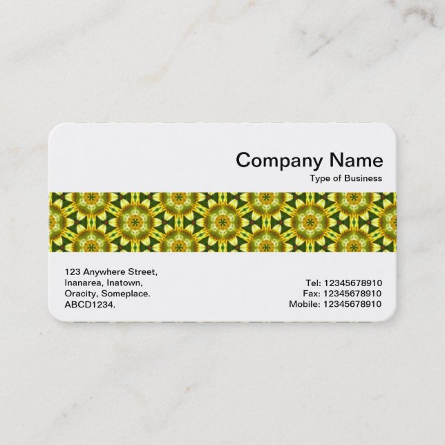 Middle Band - Geometric Flowers Pattern Business Card (Front)