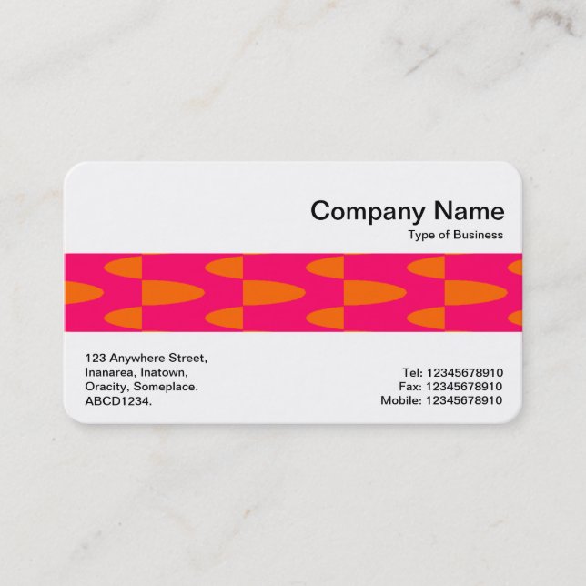 Middle Band - Hot Pink And Orange Pattern Business Card (Front)