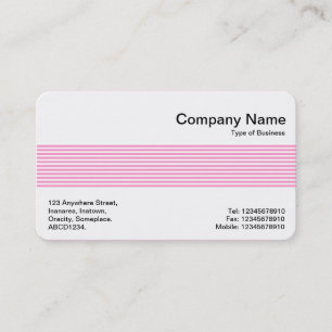 Middle Band - Lines - Pink Business Card