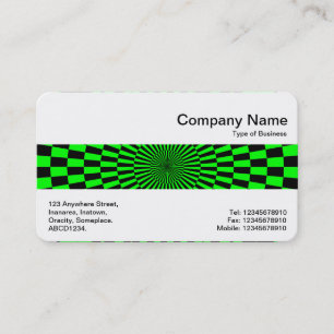 Middle Band - Op Art Green and Black Business Card