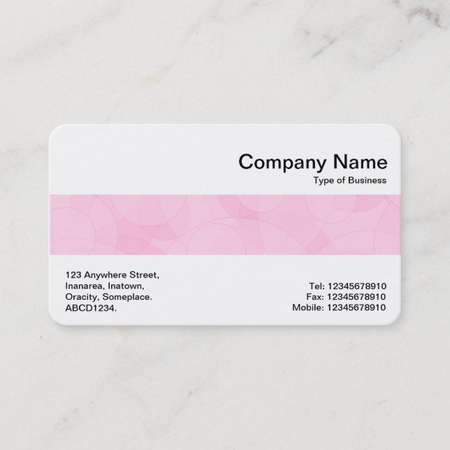 Middle Band - Pink Circles Abstract Business Card (Front)