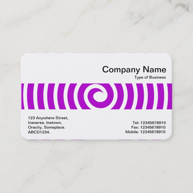 Middle Band - Spiral - Purple Business Card (Front)