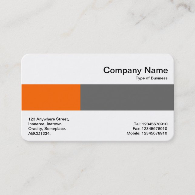 Middle Band - Two Tones - Orange and Grey Business Card (Front)