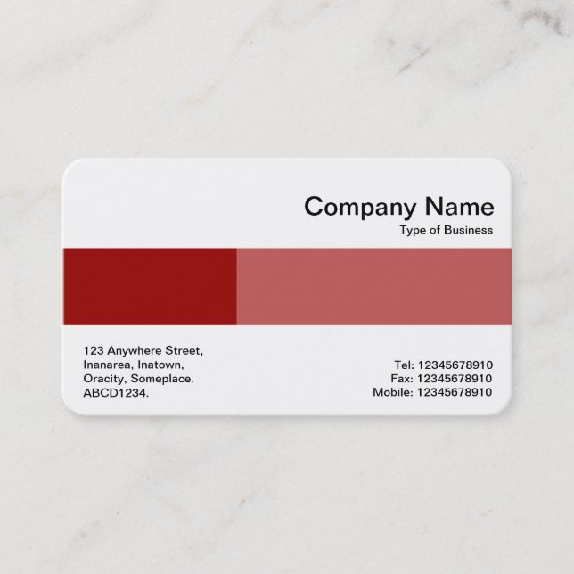 Middle Band - Two Tones - Shades of Brick Red Business Card (Front)