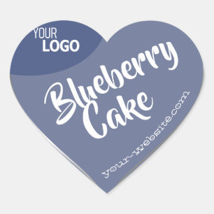 Middle Blue Silver Frame Logo Template Baking Heart Sticker