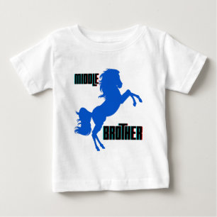 Middle Brother Horse Rearing Baby T-Shirt