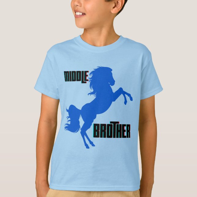 Middle Brother Horse Rearing T-Shirt (Front)