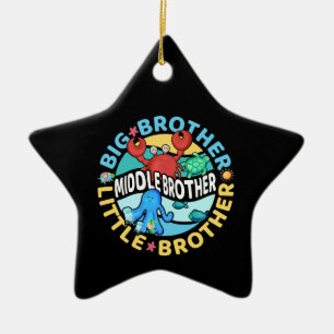 Middle Brother is a Big and Little Brother Ceramic Tree Decoration