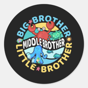 Middle Brother is a Big and Little Brother Classic Round Sticker