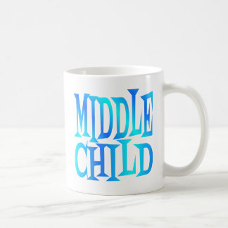Middle Child Text in Blue Coffee Mug