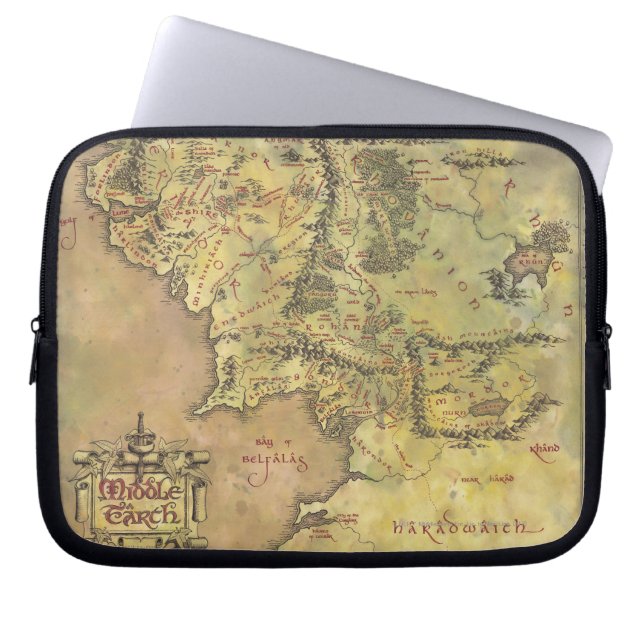 Middle Earth Map Laptop Sleeve (Front)