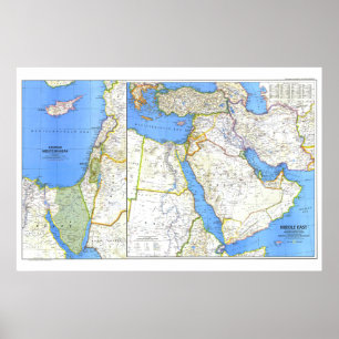 " Middle East: 1978 Detailed MAP ... Poster