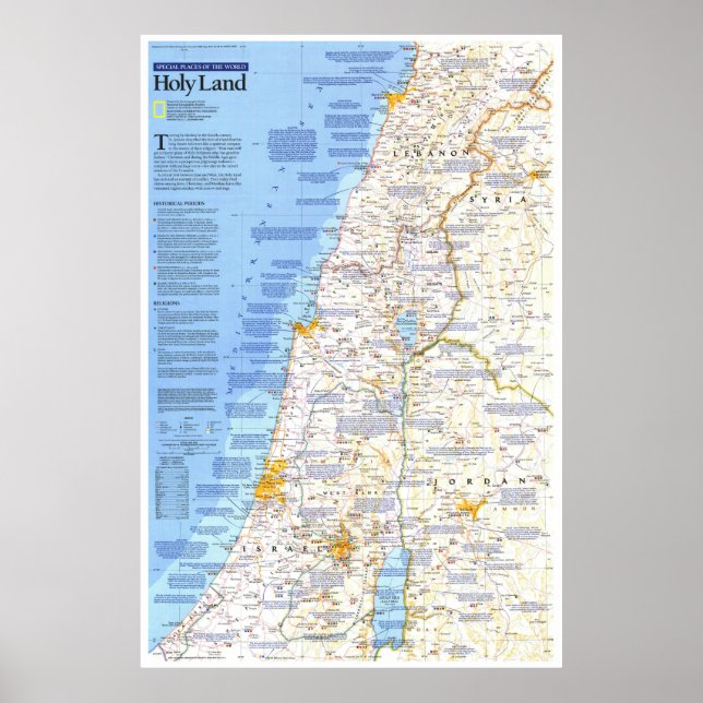 " Middle East: 1989 Holy Land MAP ... Poster (Front)