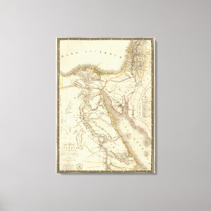 Middle East atlas map Canvas Print