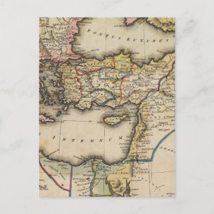 Middle East Atlas Map Postcard