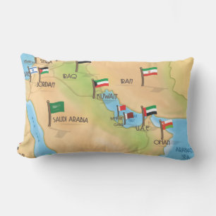 Middle East Map Lumbar Cushion