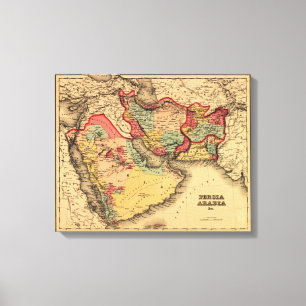 Middle East "Persia Arabia"Panoramic Map Canvas Print