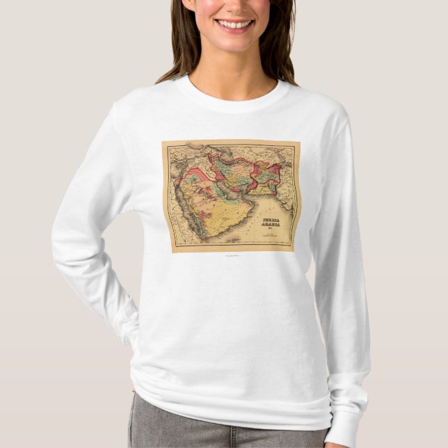 Middle East "Persia Arabia"Panoramic Map T-Shirt (Front)