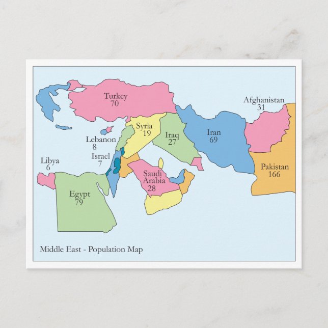 Middle East Population Postcard (Front)