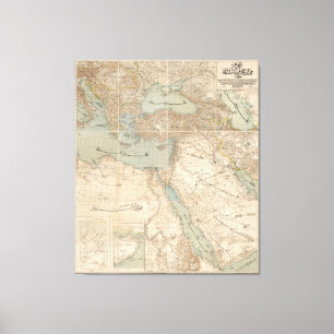 Middle Eastern Arabic Map Canvas Print