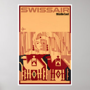 Middle Eastern Art Swissair Travel Poster Print