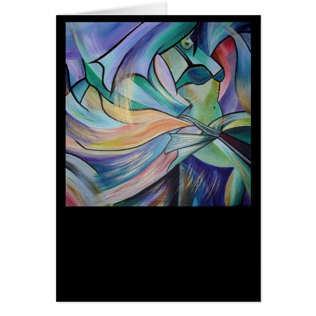 Middle Eastern Belly Dancer With Pastel Veils (Front)
