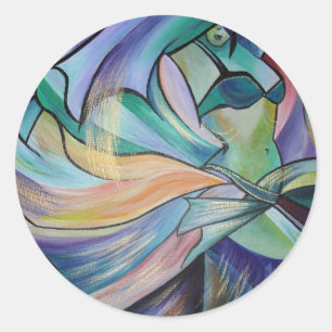 Middle Eastern Belly Dancer With Pastel Veils Classic Round Sticker