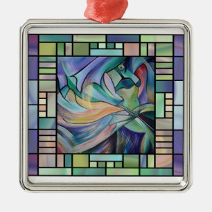 Middle Eastern Belly Dancer With Pastel Veils Metal Tree Decoration