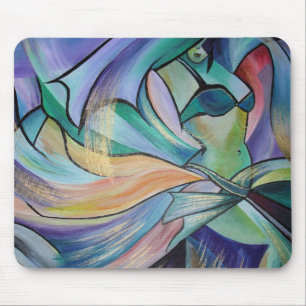 Middle Eastern Belly Dancer With Pastel Veils Mouse Pad