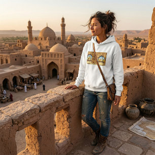Middle Eastern Desert City Through Ancient Arch Hoodie