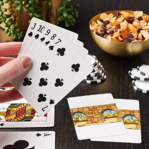 Middle Eastern Desert City Through Ancient Arch Playing Cards