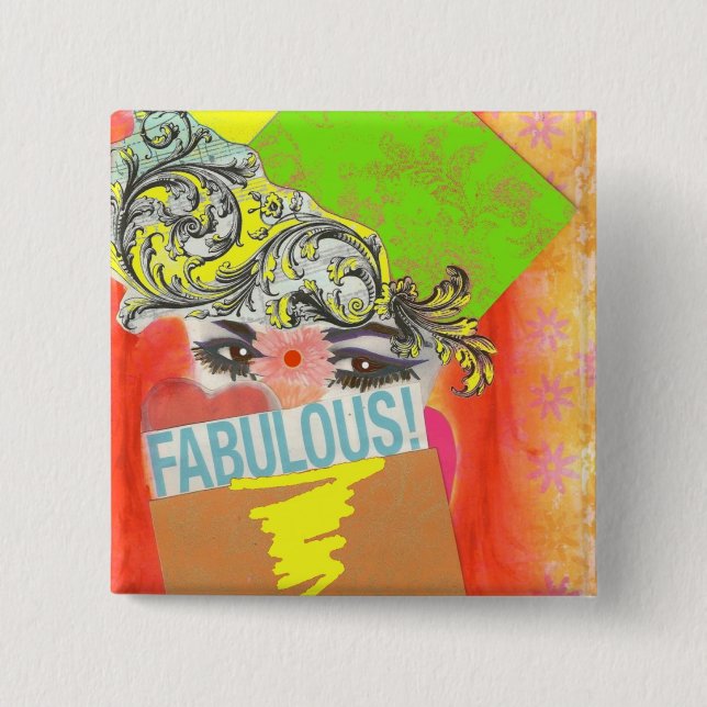 Middle Eastern Diva 15 Cm Square Badge (Front)