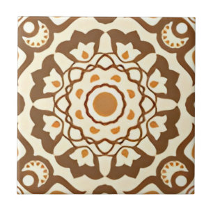 middle eastern golden circle pattern tiles