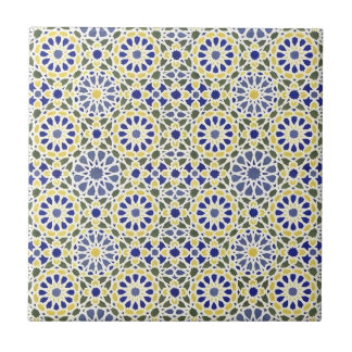 middle eastern green and yellow flower pattern til tile