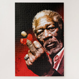 Middle Finger Art with Red Bow Jigsaw Puzzle