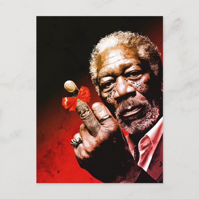 Middle Finger Art with Red Bow Postcard (Front)